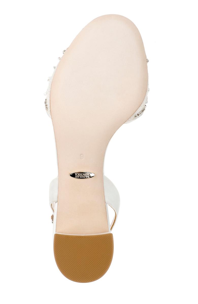 Badgley Mischka Taylin Low Glamour Sandal Pearl Nude | Women Block Heels
