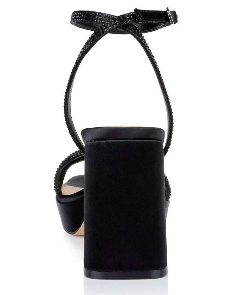 Badgley Mischka Teddi Platform Block Heels Black | Women Platform