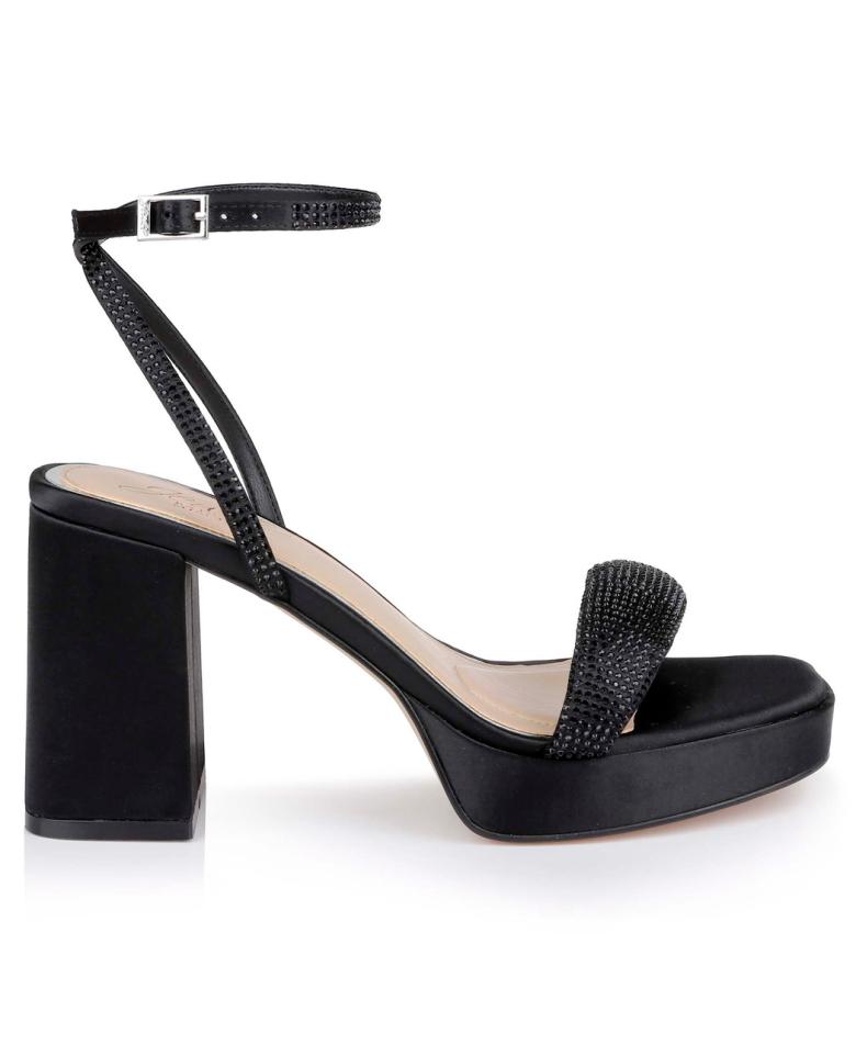 Badgley Mischka Teddi Platform Block Heels Black | Women Platform