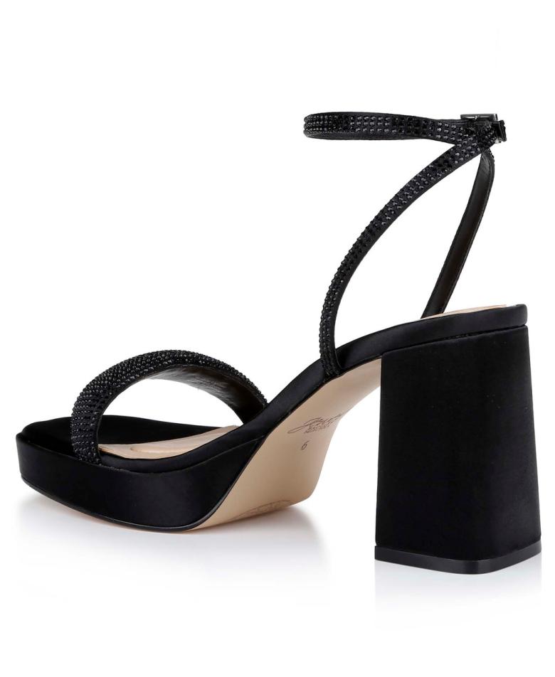 Badgley Mischka Teddi Platform Block Heels Black | Women Platform