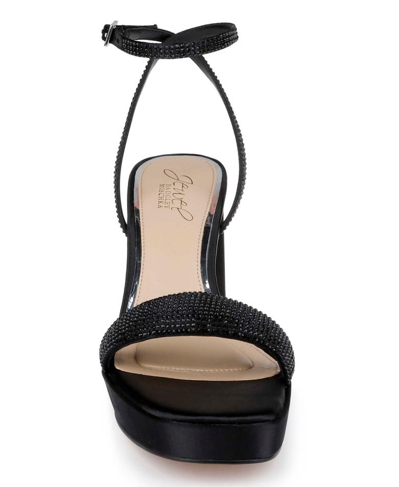 Badgley Mischka Teddi Platform Block Heels Black | Women Platform