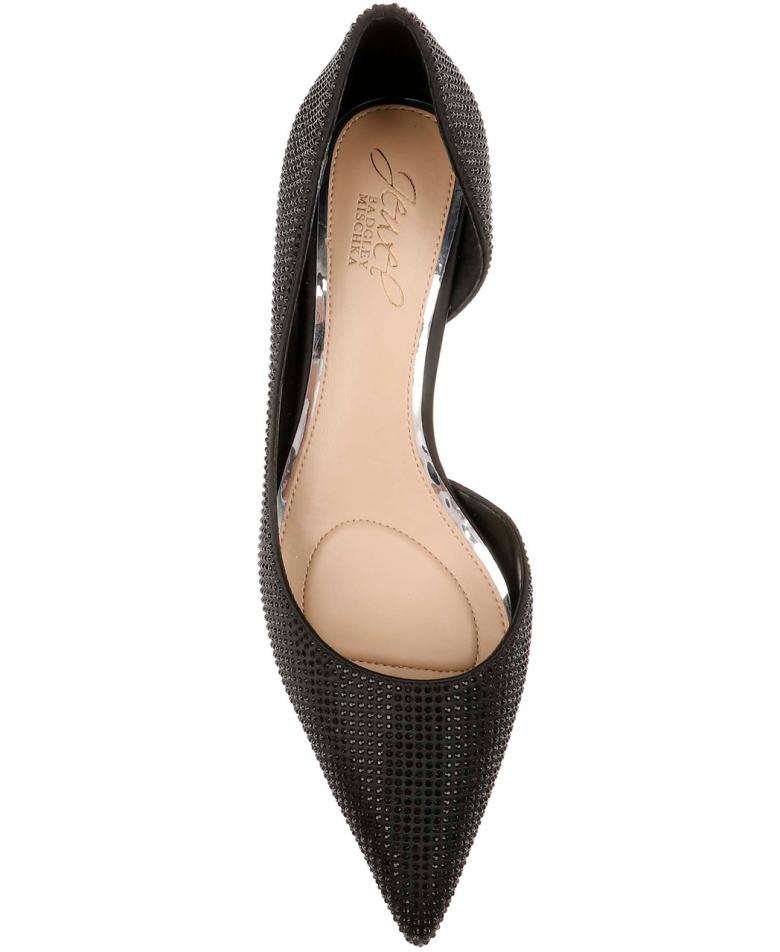 Badgley Mischka Teegan Pointed Toe Kitten Heel Pumps Black | Women Kitten Heel