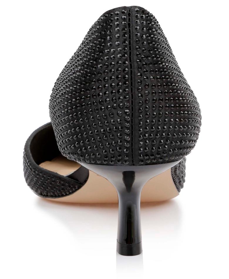 Badgley Mischka Teegan Pointed Toe Kitten Heel Pumps Black | Women Kitten Heel