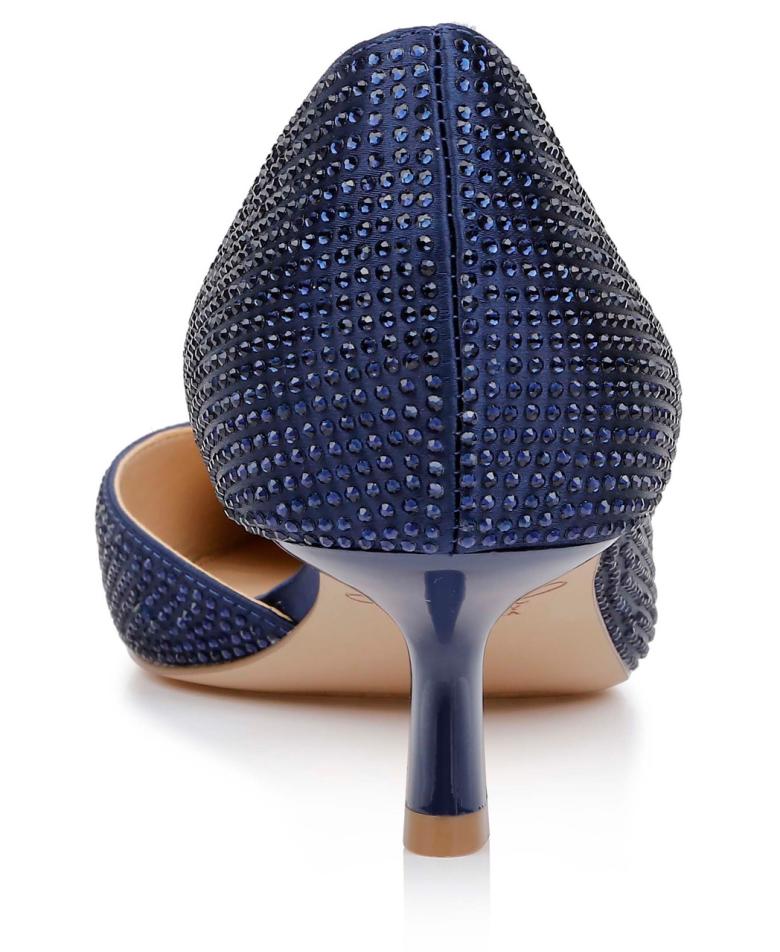 Badgley Mischka Teegan Pointed Toe Kitten Heel Pumps Black | Women Kitten Heel