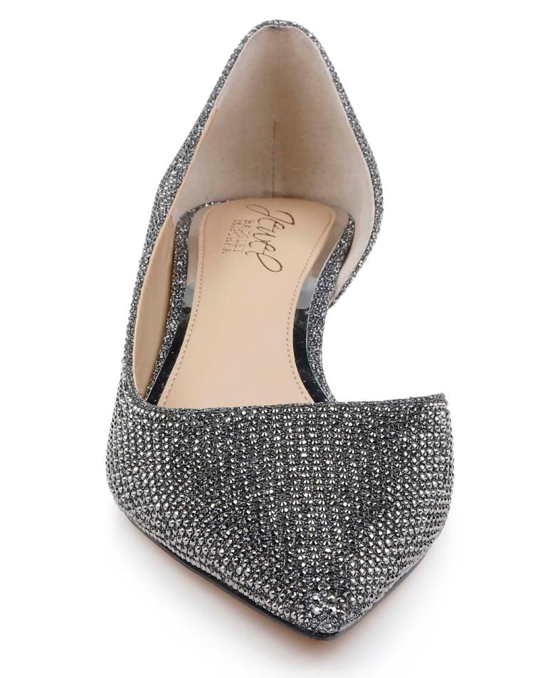 Badgley Mischka Teegan Pointed Toe Kitten Heel Pumps Black | Women Kitten Heel