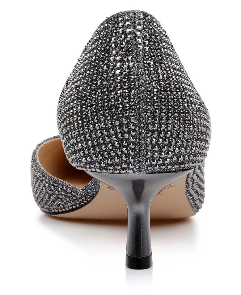 Badgley Mischka Teegan Pointed Toe Kitten Heel Pumps Black | Women Kitten Heel