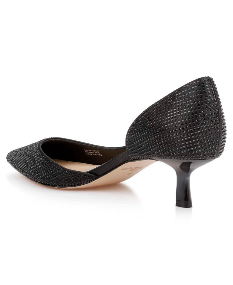 Badgley Mischka Teegan Pointed Toe Kitten Heel Pumps Black | Women Kitten Heel