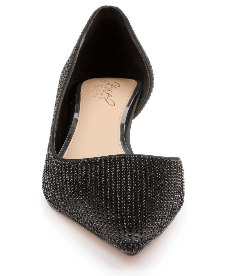 Badgley Mischka Teegan Pointed Toe Kitten Heel Pumps Black | Women Kitten Heel