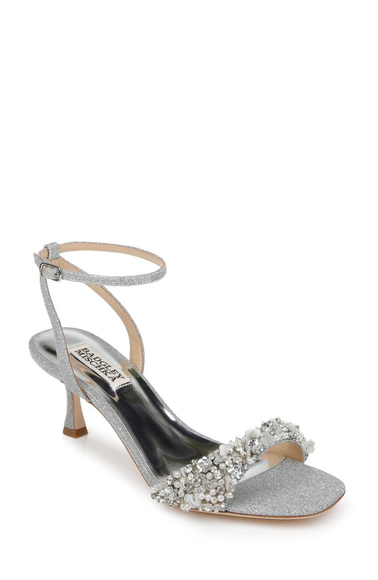 Badgley Mischka Telissa Kitten Heel Sandal Pearl Nude | Women Best Sellers