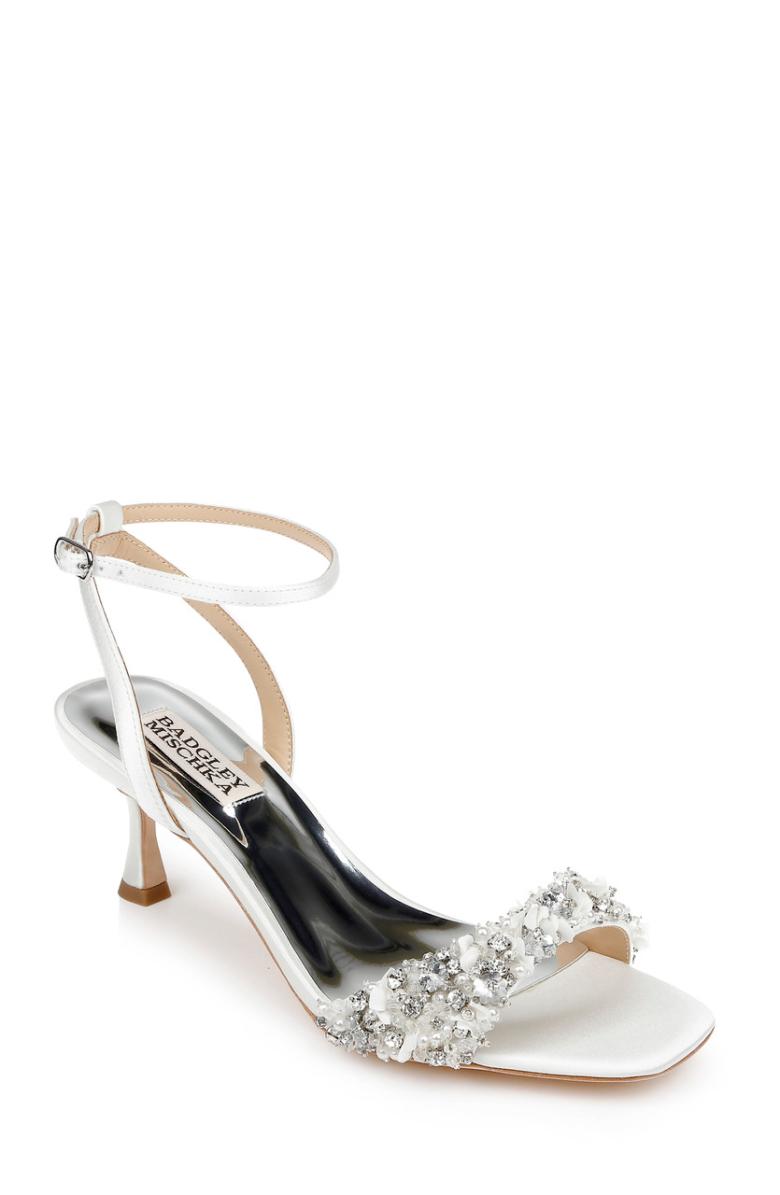 Badgley Mischka Telissa Kitten Heel Sandal Pearl Nude | Women Best Sellers