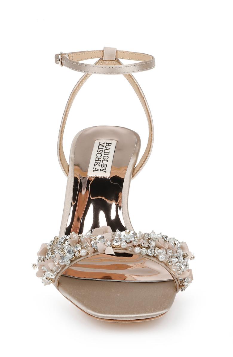 Badgley Mischka Telissa Kitten Heel Sandal Pearl Nude | Women Best Sellers