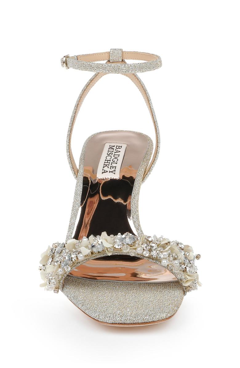 Badgley Mischka Telissa Kitten Heel Sandal Pearl Nude | Women Best Sellers