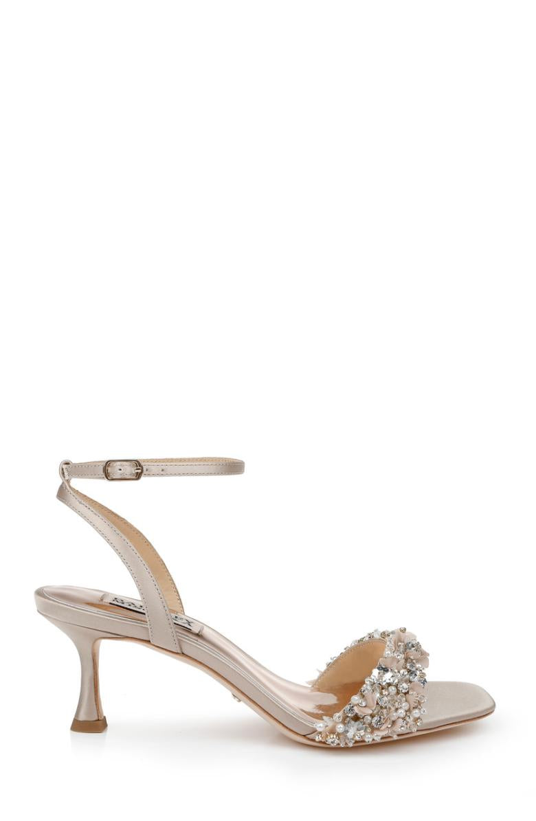 Badgley Mischka Telissa Kitten Heel Sandal Pearl Nude | Women Best Sellers
