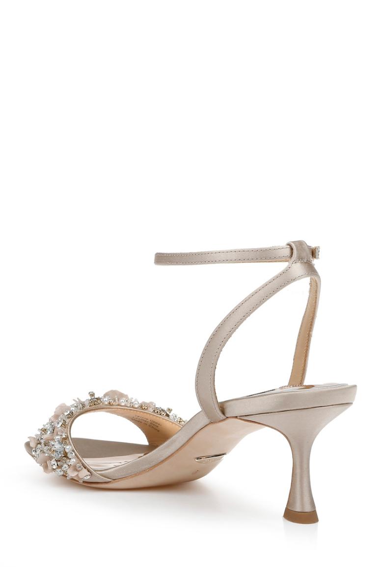Badgley Mischka Telissa Kitten Heel Sandal Pearl Nude | Women Best Sellers