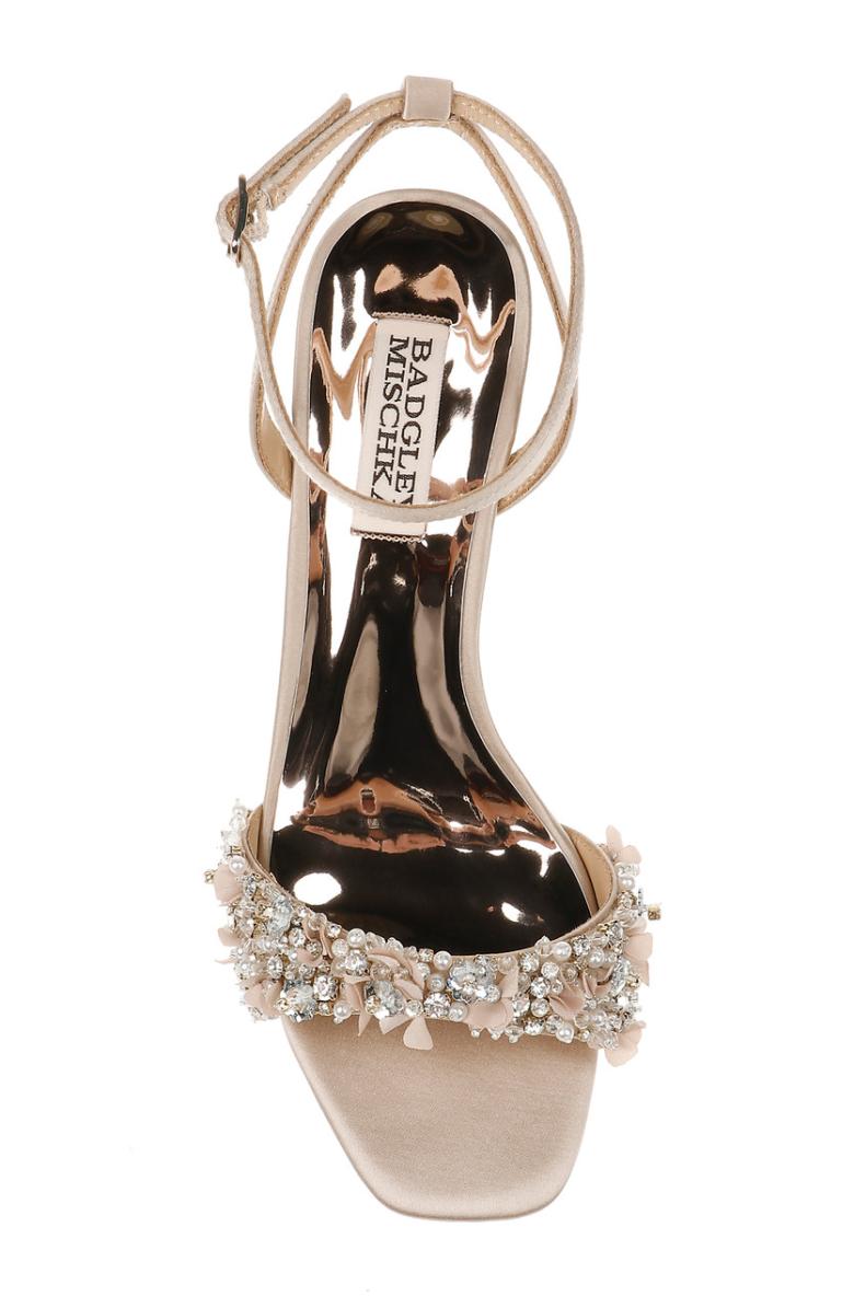 Badgley Mischka Telissa Kitten Heel Sandal Pearl Nude | Women Best Sellers