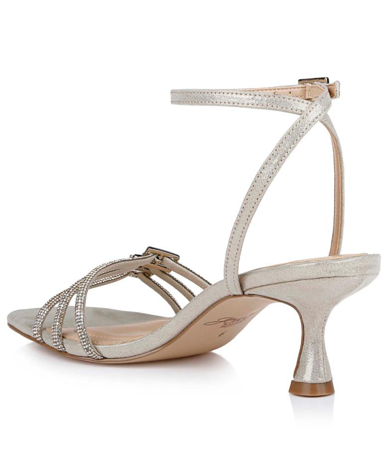 Badgley Mischka Tesslynn Open Toe Kitten Heels With Ankle Strap Black | Women Kitten Heel