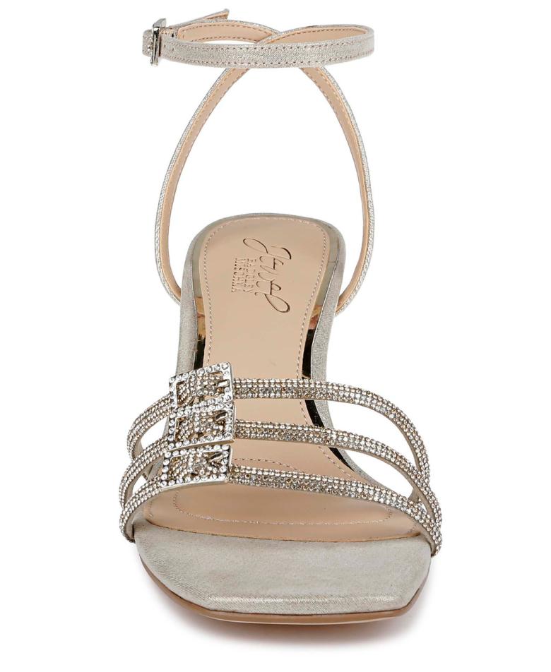 Badgley Mischka Tesslynn Open Toe Kitten Heels With Ankle Strap Black | Women Kitten Heel