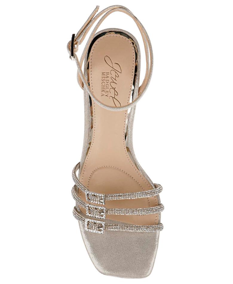 Badgley Mischka Tesslynn Open Toe Kitten Heels With Ankle Strap Black | Women Kitten Heel