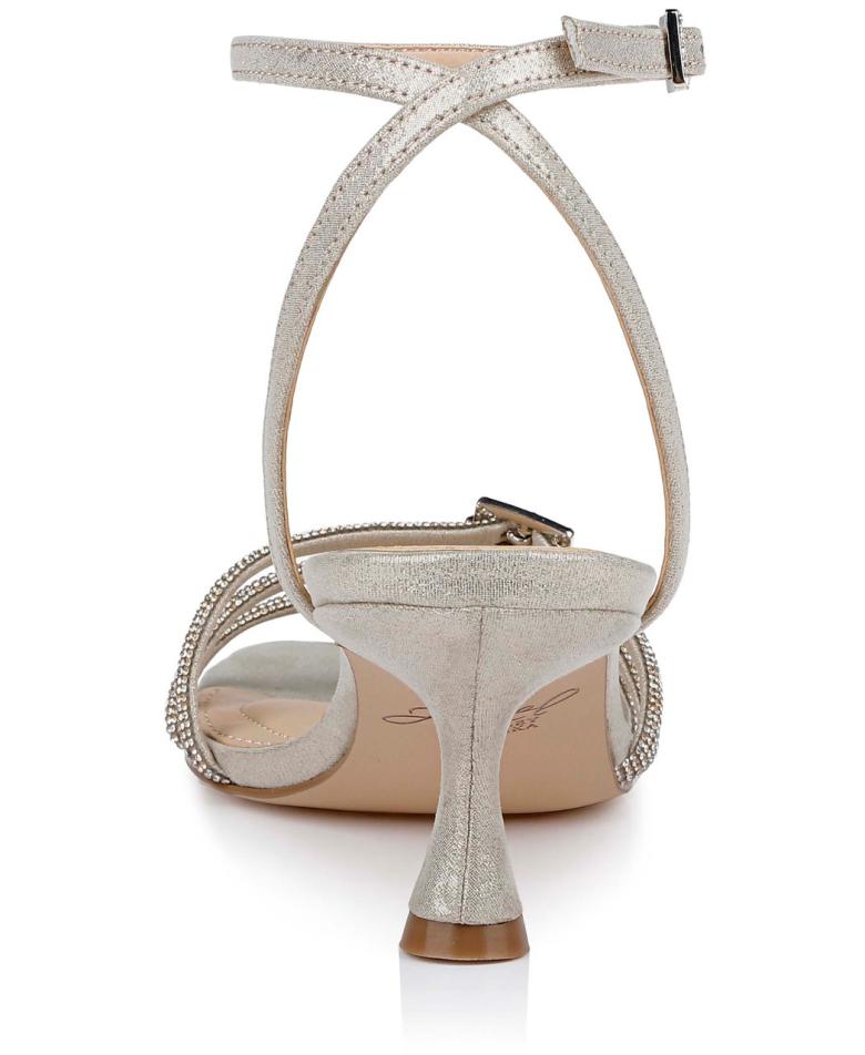 Badgley Mischka Tesslynn Open Toe Kitten Heels With Ankle Strap Black | Women Kitten Heel