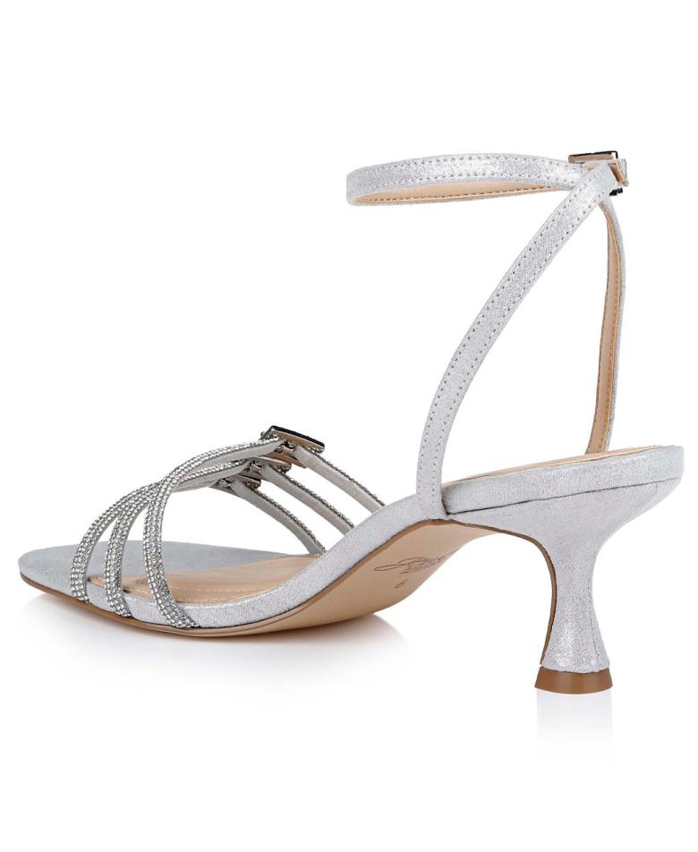 Badgley Mischka Tesslynn Open Toe Kitten Heels With Ankle Strap Black | Women Kitten Heel