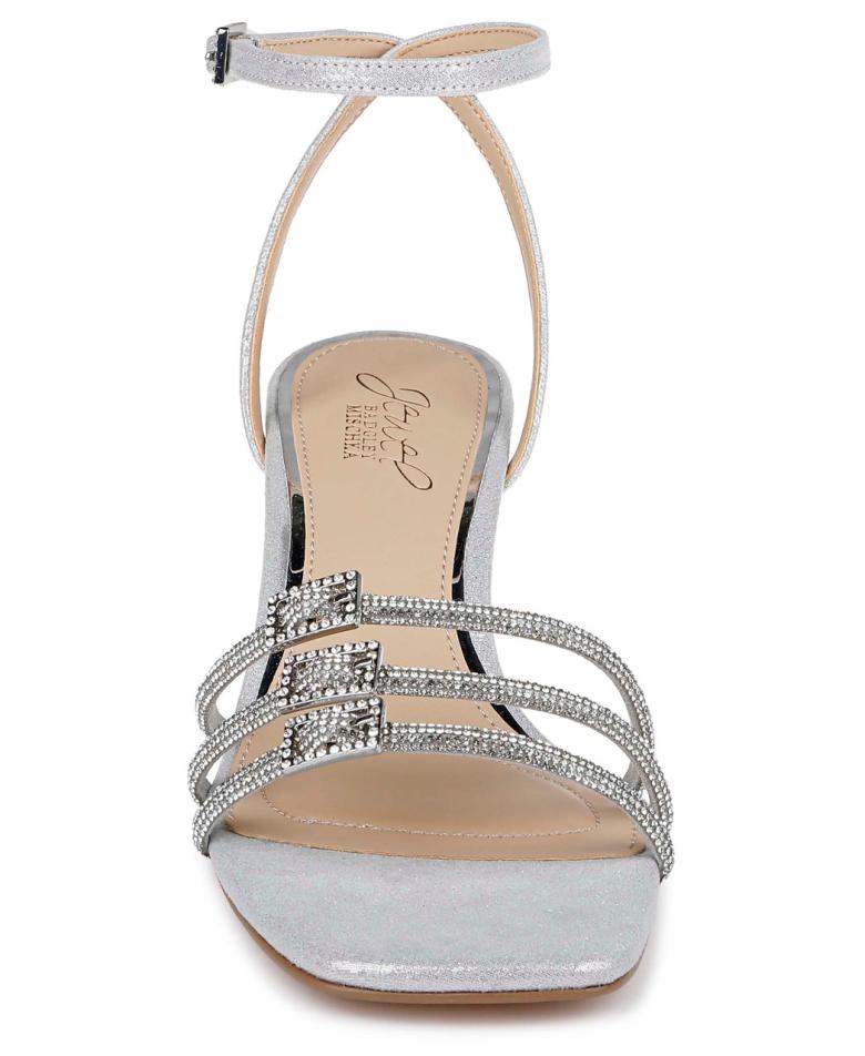 Badgley Mischka Tesslynn Open Toe Kitten Heels With Ankle Strap Black | Women Kitten Heel