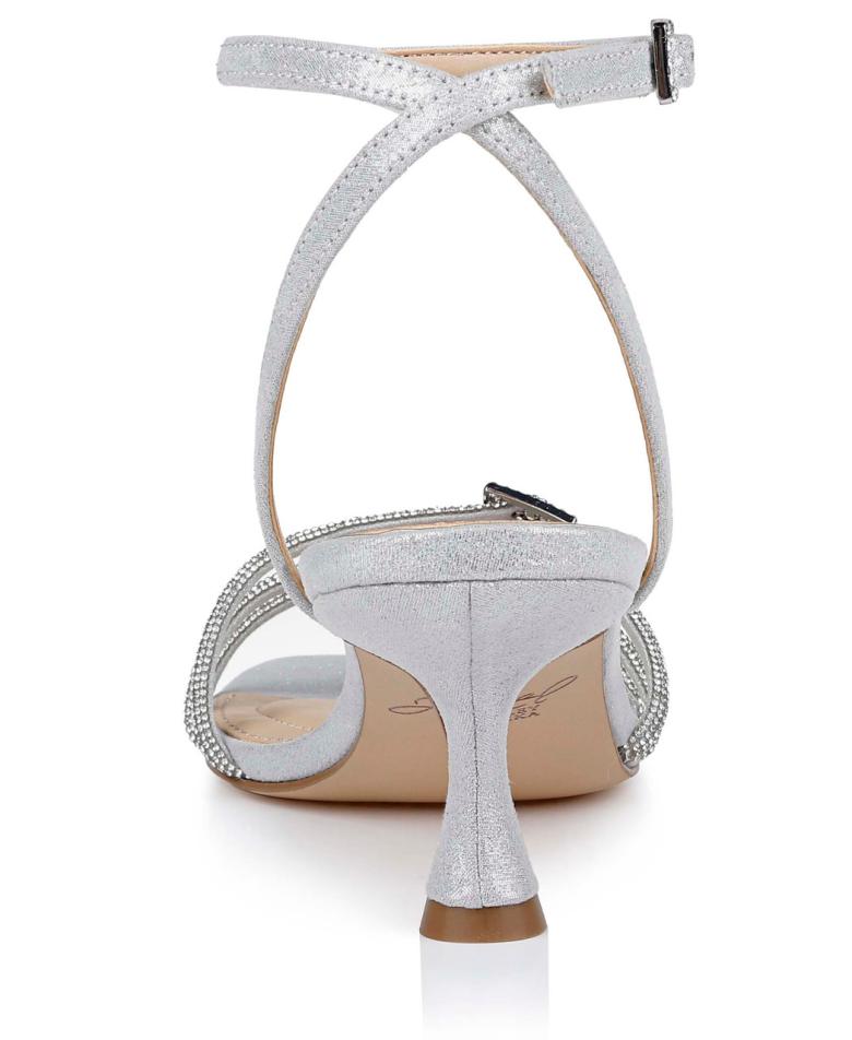 Badgley Mischka Tesslynn Open Toe Kitten Heels With Ankle Strap Black | Women Kitten Heel