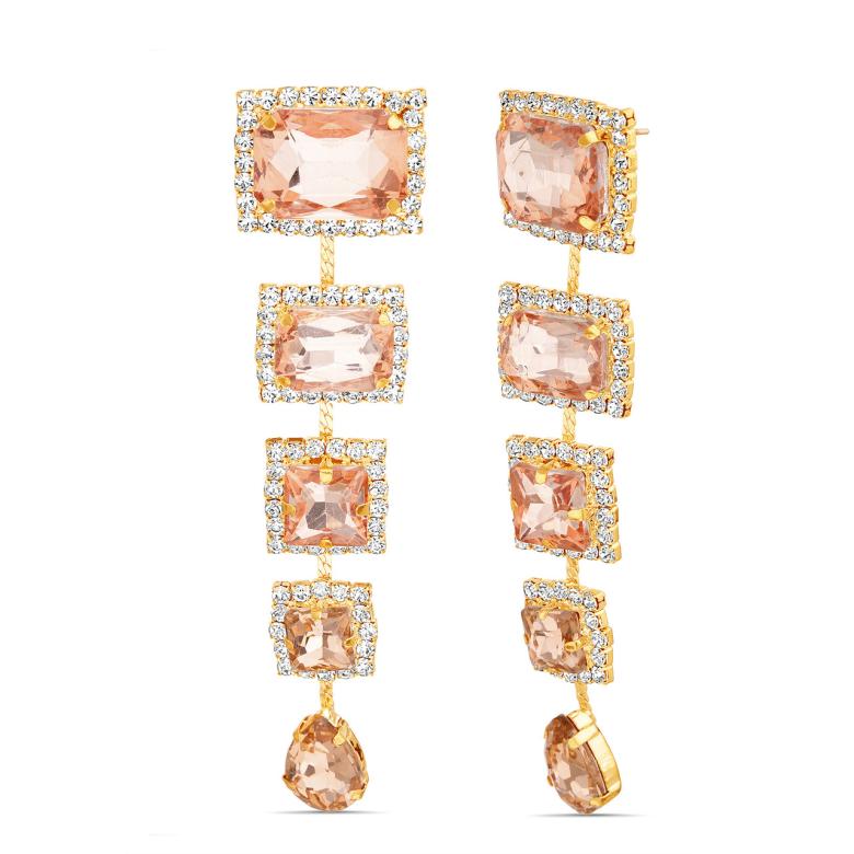 Badgley Mischka Tiered Rose Crystal Earrings | Women Fashion Jewelry