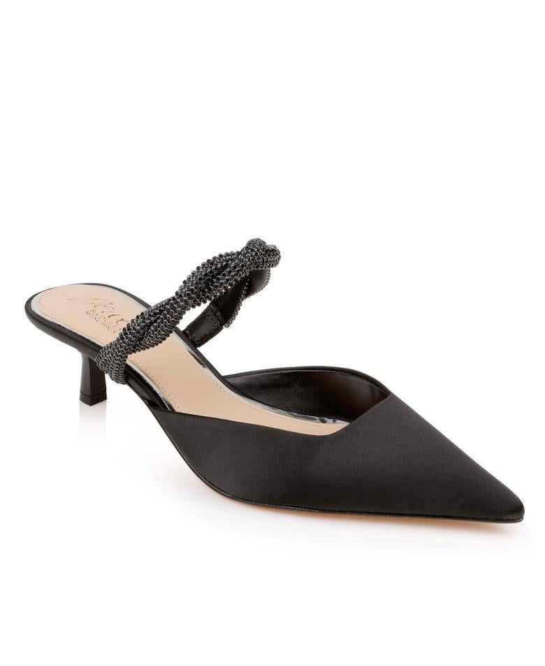 Badgley Mischka Tiffani Kitten Heel Mules Black | Women Kitten Heel
