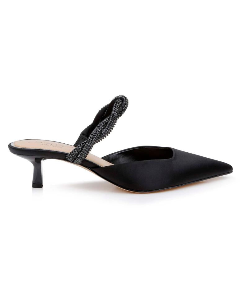 Badgley Mischka Tiffani Kitten Heel Mules Black | Women Kitten Heel