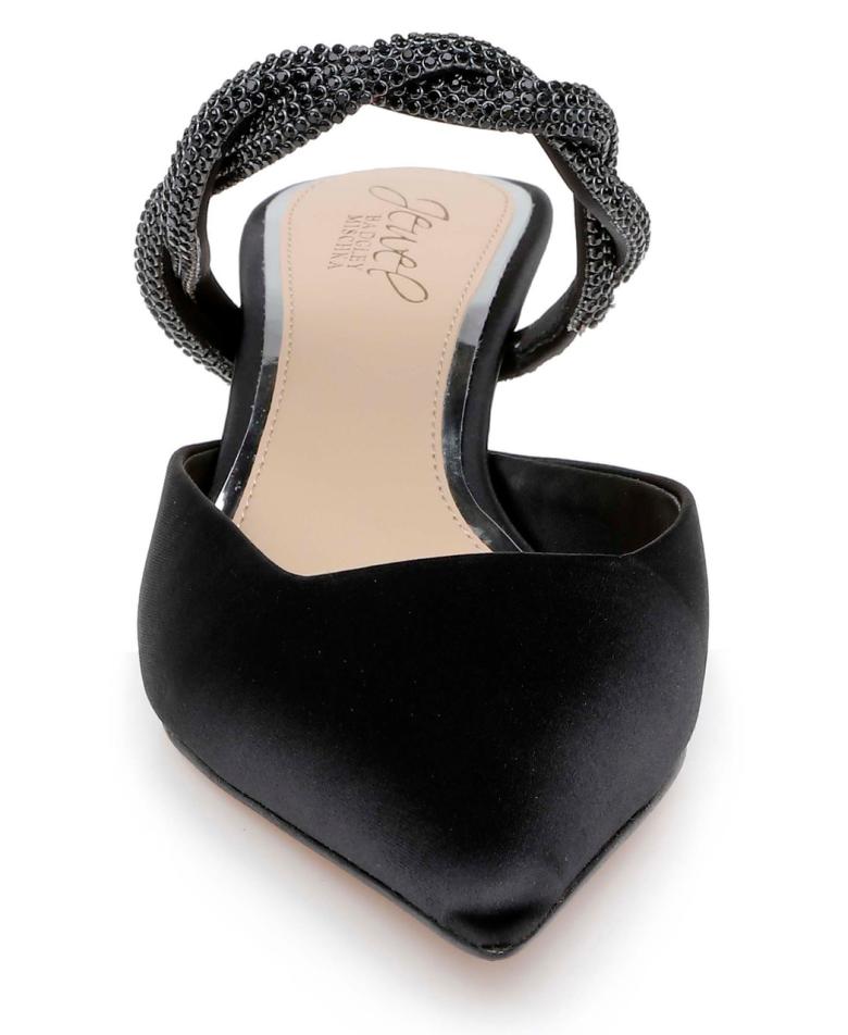 Badgley Mischka Tiffani Kitten Heel Mules Black | Women Kitten Heel