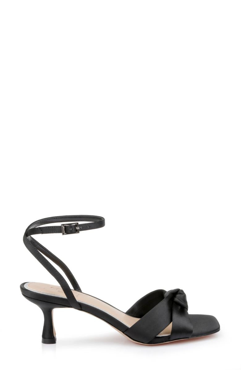 Badgley Mischka Valerie Open Toe Kitten Heels Black | Women Best Sellers