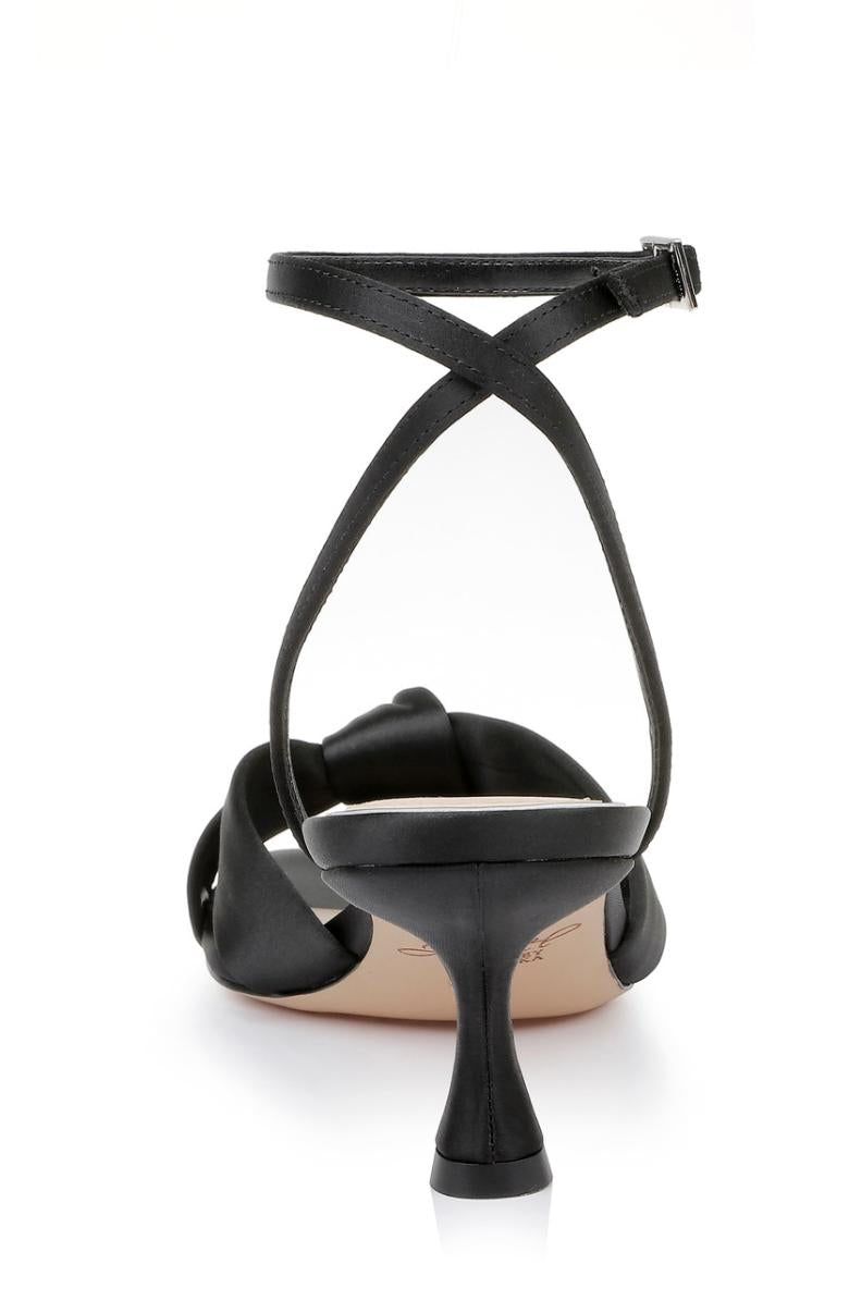 Badgley Mischka Valerie Open Toe Kitten Heels Black | Women Best Sellers