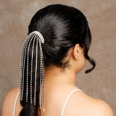 Badgley Mischka Waterfall Crystal Stone Chain Barrette | Women Hair Accessories
