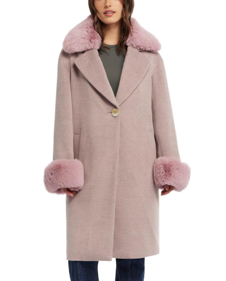 Badgley Mischka Yamini Wool Coat Dusty Lilac | Women Outerwear