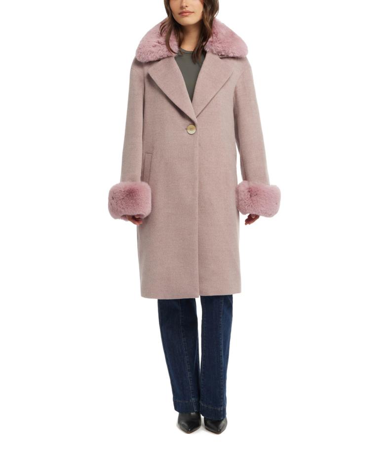 Badgley Mischka Yamini Wool Coat Dusty Lilac | Women Outerwear