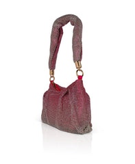 Badgley Mischka Yara Crystal Mesh Slouchy Shoulder Bag Silver | Women Evening Bags