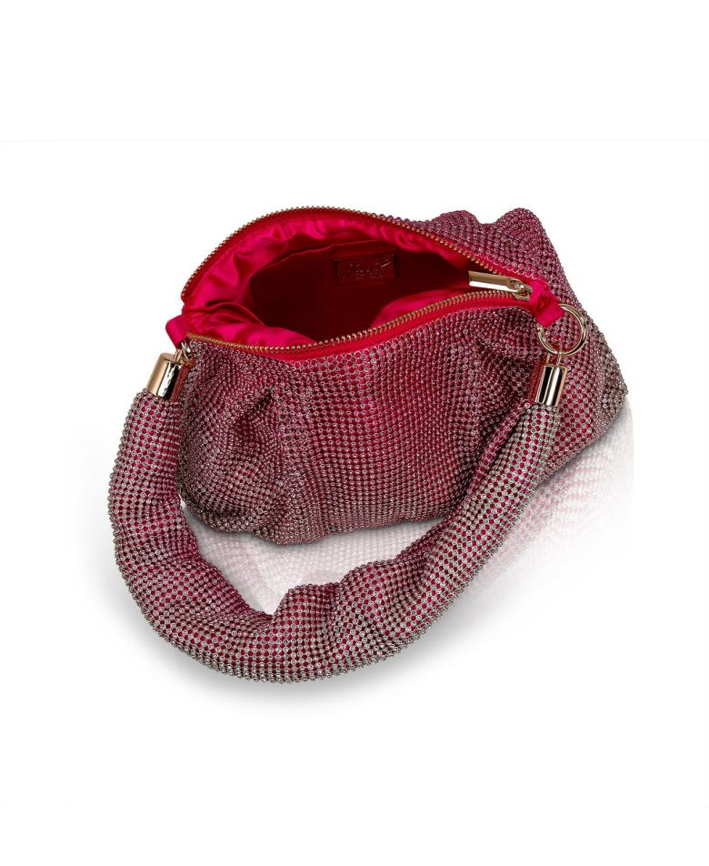 Badgley Mischka Yara Crystal Mesh Slouchy Shoulder Bag Silver | Women Evening Bags