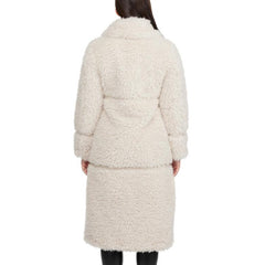 Badgley Mischka Yara Lux Faux Fur Coat Cream | Women Outerwear