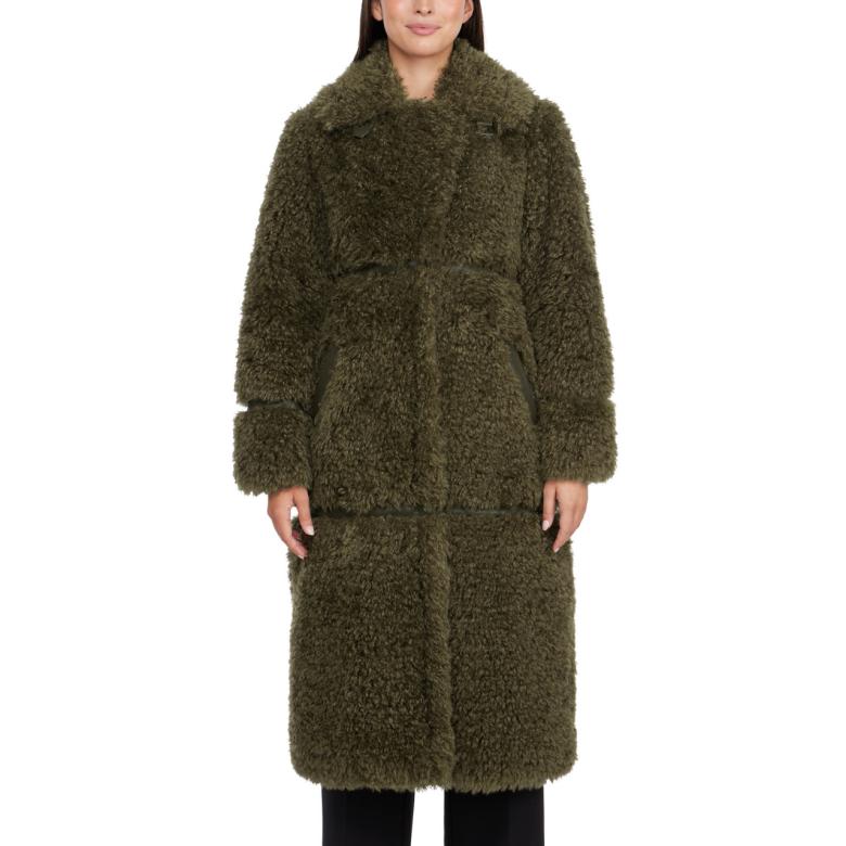 Badgley Mischka Yara Lux Faux Fur Coat Cream | Women Outerwear