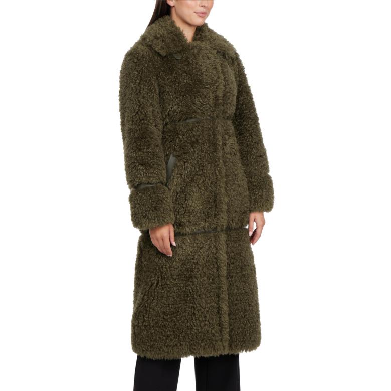 Badgley Mischka Yara Lux Faux Fur Coat Cream | Women Outerwear