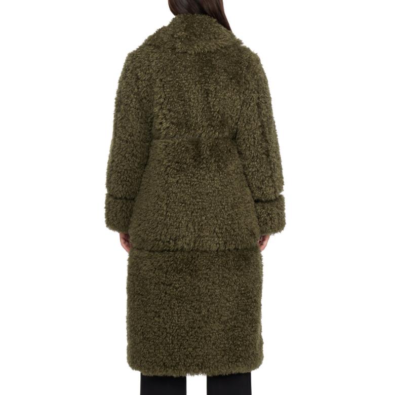 Badgley Mischka Yara Lux Faux Fur Coat Cream | Women Outerwear