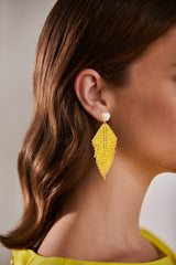 Badgley Mischka Yellow Rhinestone Chandelier Tassel Earrings | Women Fashion Jewelry