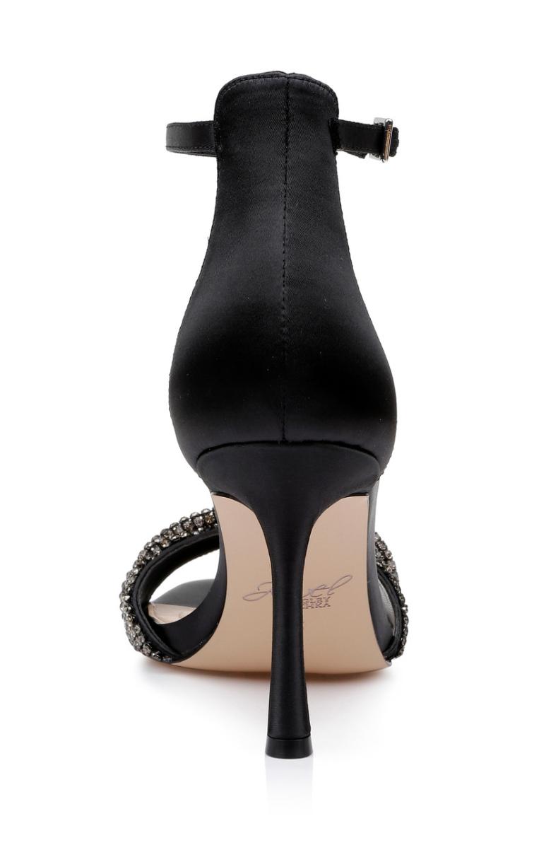 Badgley Mischka Yesica Stiletto With Crystal-Encrusted Strap Black | Women Stiletto