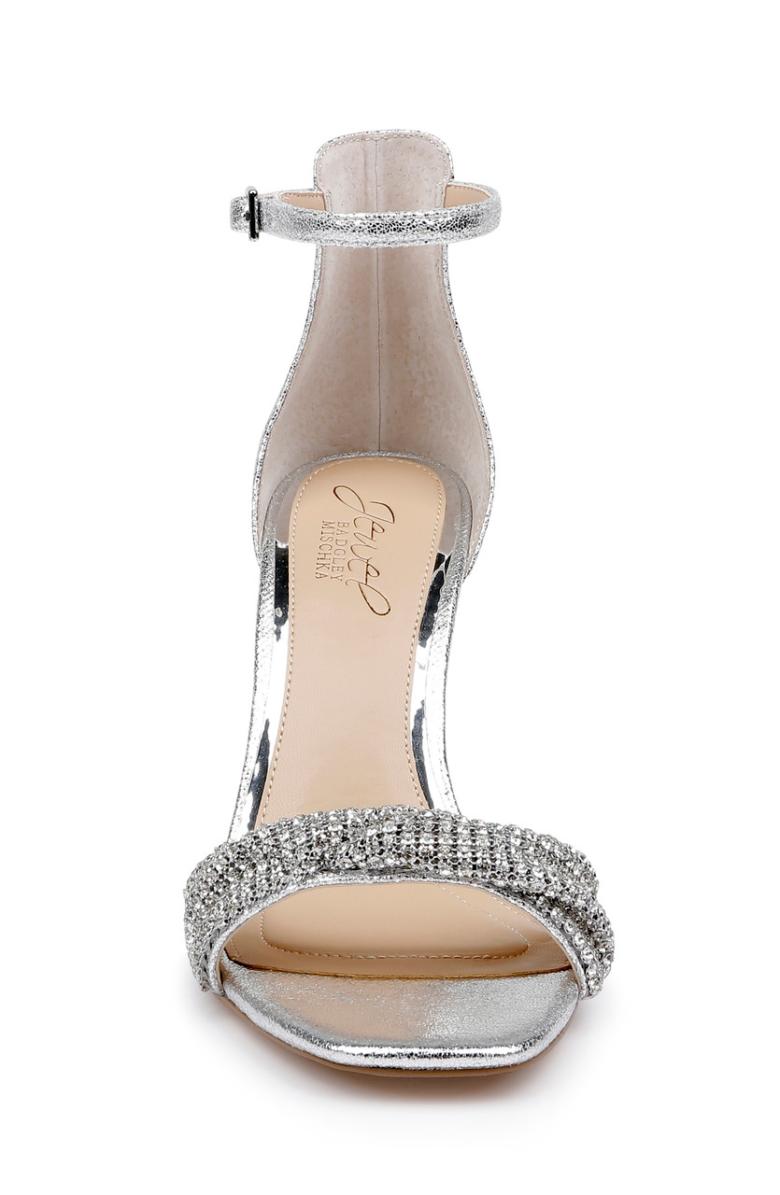 Badgley Mischka Yesica Stiletto With Crystal-Encrusted Strap Black | Women Stiletto