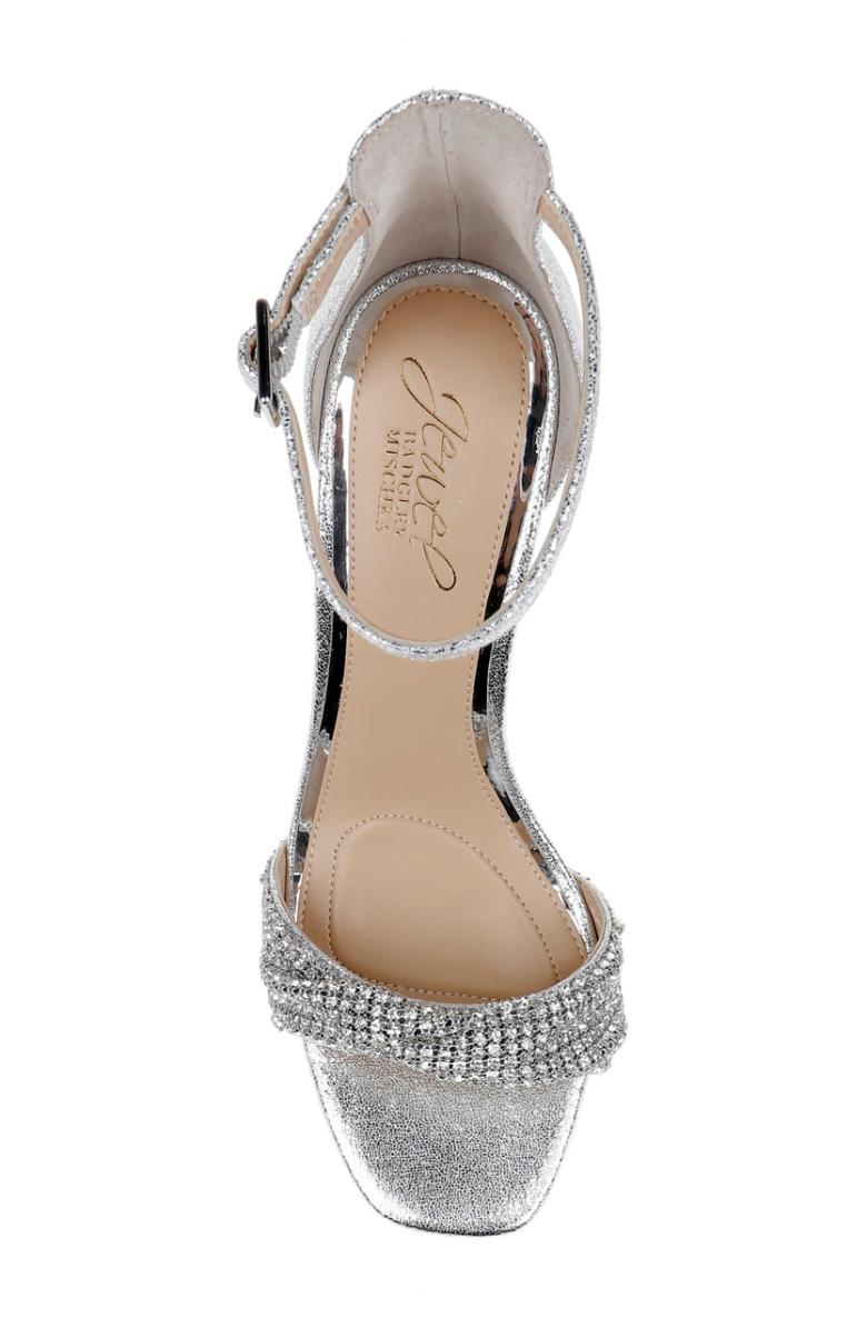 Badgley Mischka Yesica Stiletto With Crystal-Encrusted Strap Black | Women Stiletto