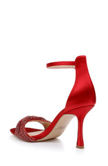 Badgley Mischka Yesica Stiletto With Crystal-Encrusted Strap Black | Women Stiletto