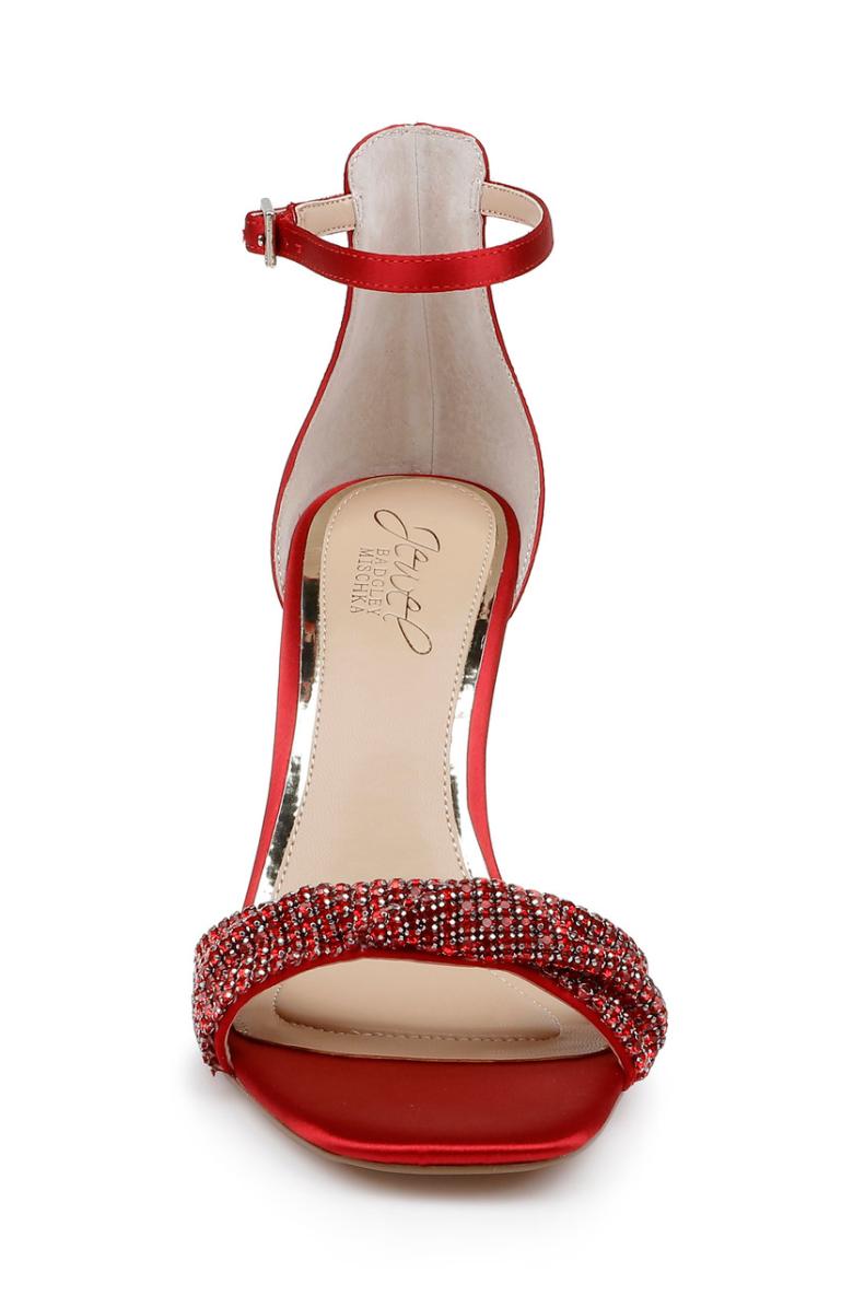 Badgley Mischka Yesica Stiletto With Crystal-Encrusted Strap Black | Women Stiletto