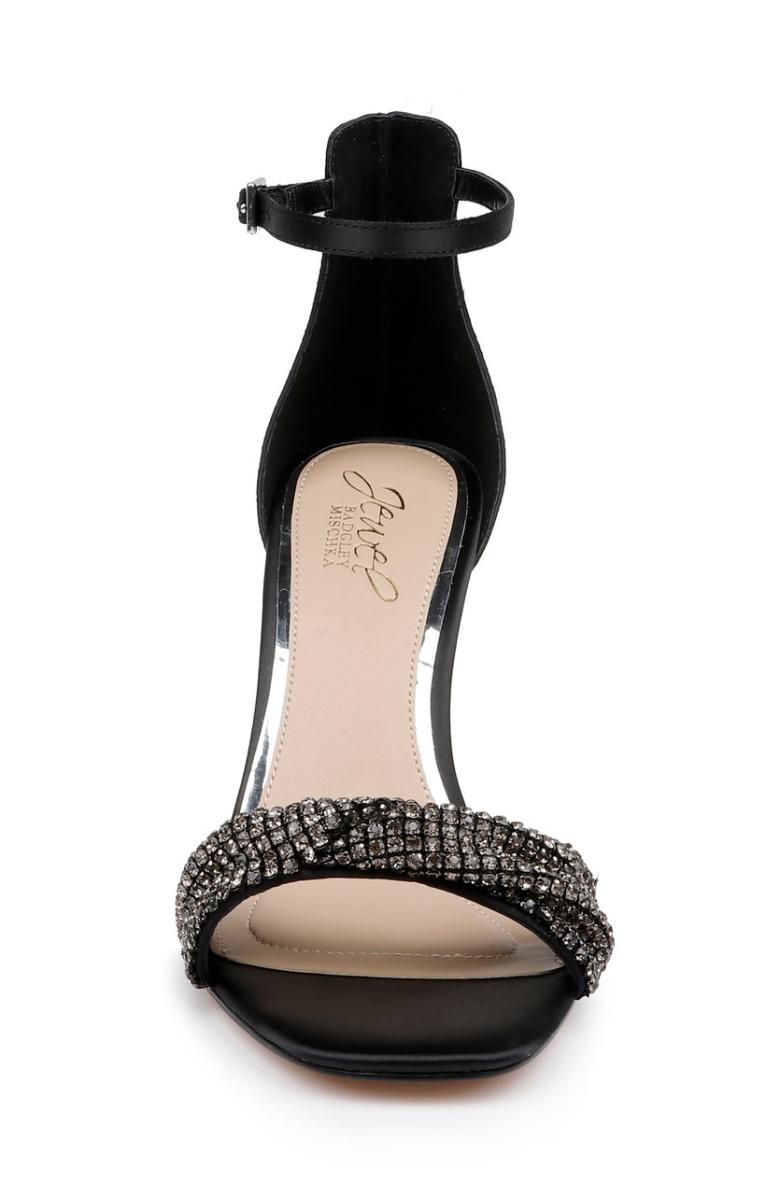 Badgley Mischka Yesica Stiletto With Crystal-Encrusted Strap Black | Women Stiletto