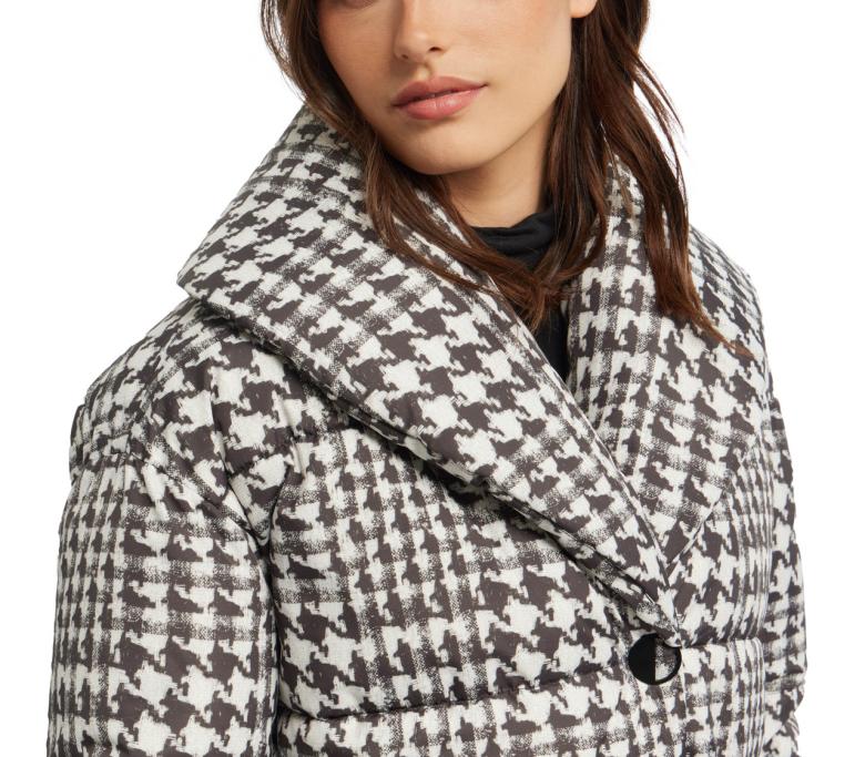 Badgley Mischka Yoko Shawl Collar Puffer Jacket Houndstooth | Women Outerwear