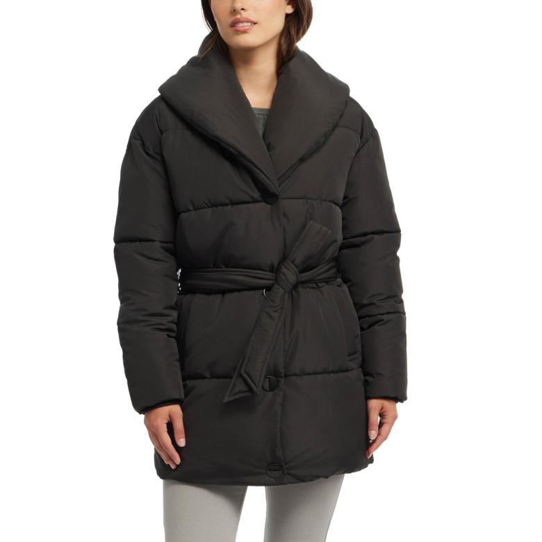 Badgley Mischka Yoko Shawl Collar Puffer Jacket Houndstooth | Women Outerwear